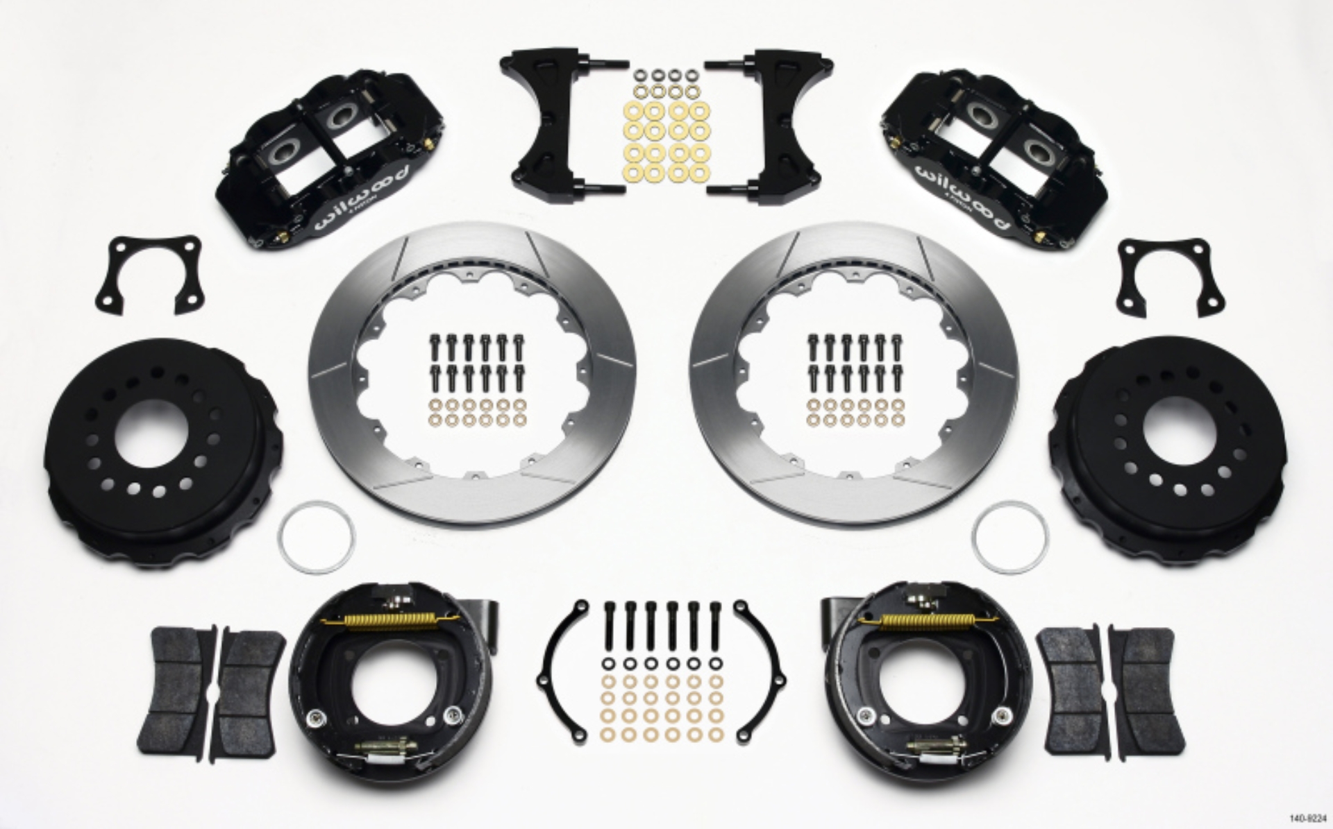 Picture of Wilwood Narrow Superlite 4R Rear P-Brk Kit 12-88in 58-64 Olds-Pontiac Ends 2-81in Offset