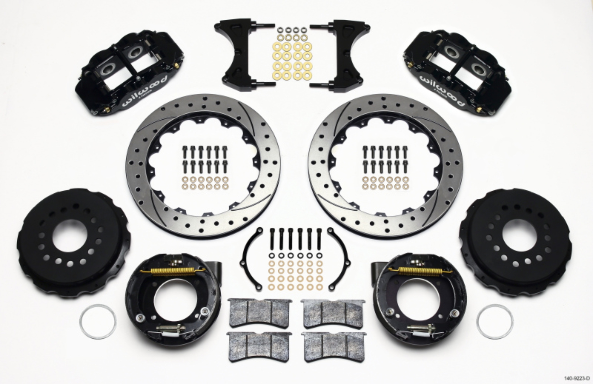 Picture of Wilwood Narrow Superlite 4R Rear P-Brk Kit 12-88in Drilled Ford 8-8 w-2-5in Offset-5 Lug