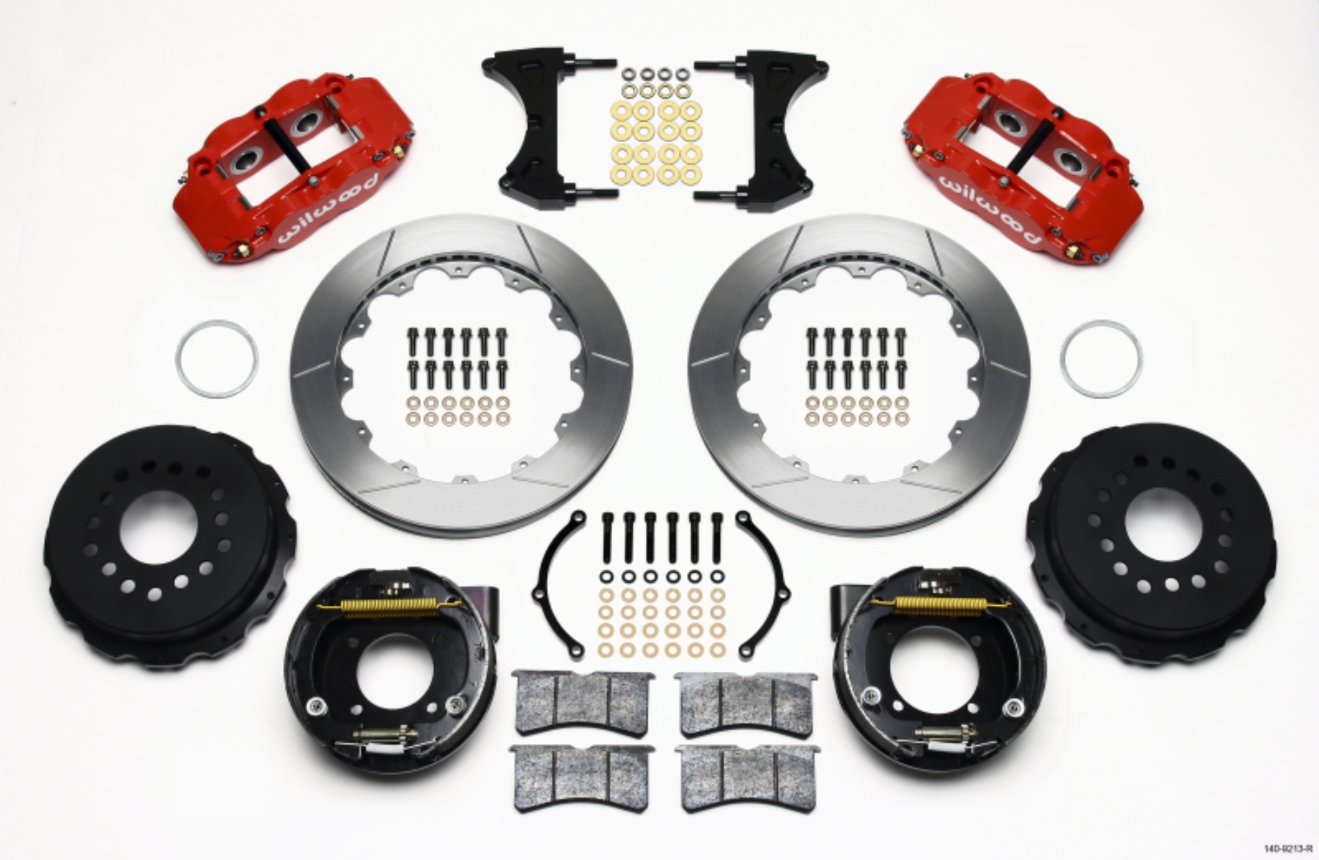 Picture of Wilwood Narrow Superlite 4R Rear P-Brk Kit 12-88in Red Chevy 12 Bolt w- C-Clips