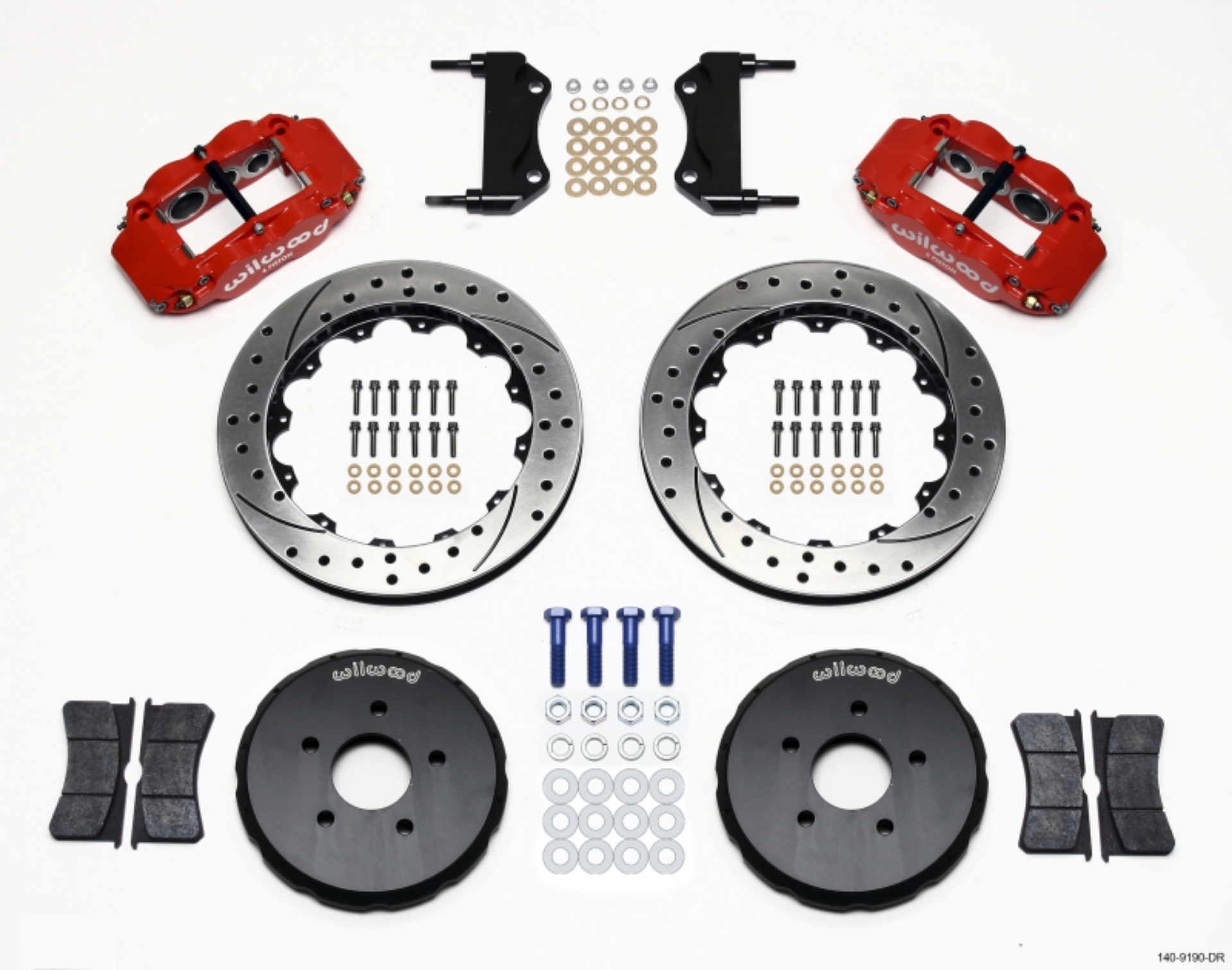 Picture of Wilwood Narrow Superlite 6R Front Hat Kit 13-06in Drill Red Nissan 350Z-Fiti G35