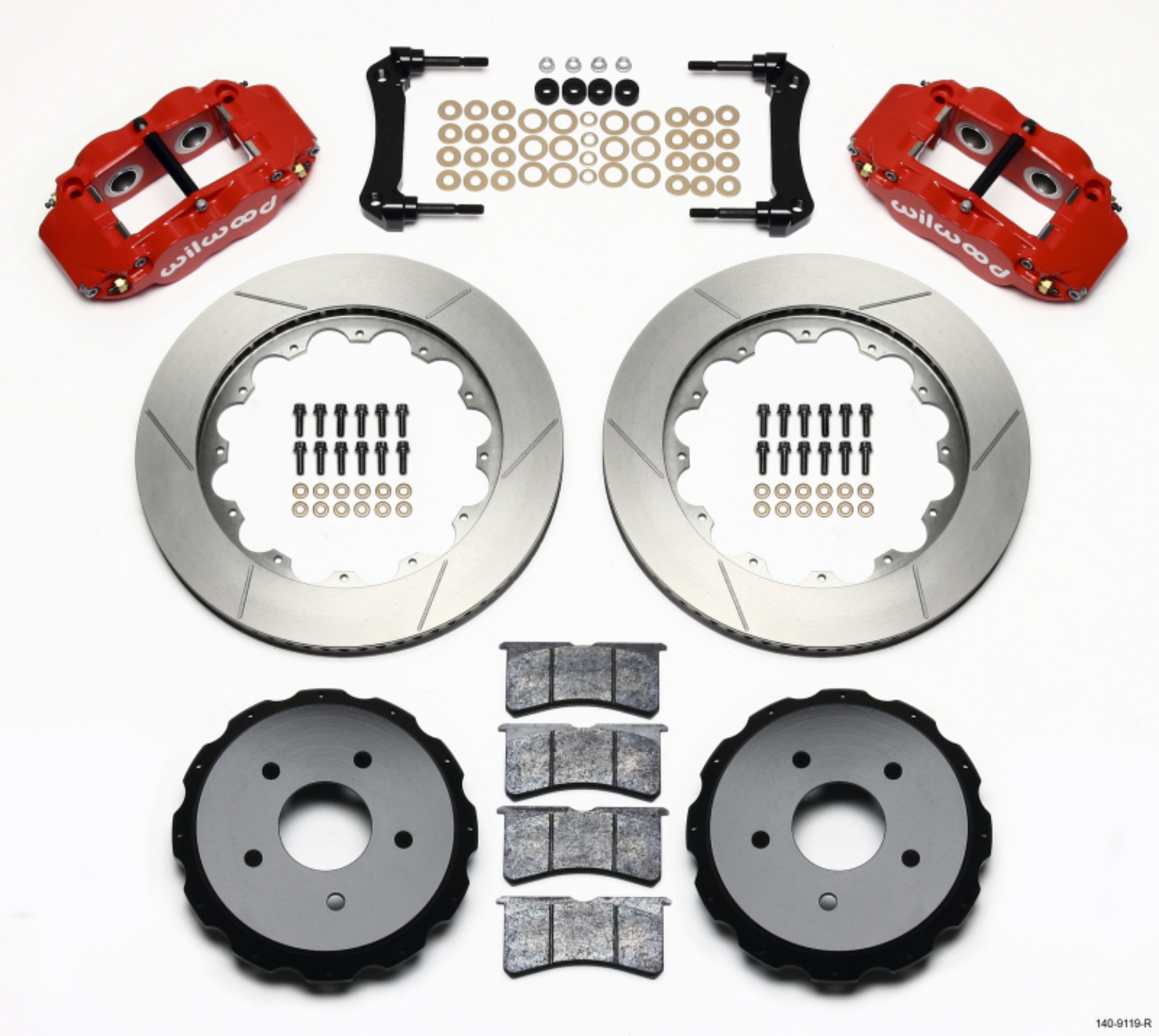 Picture of Wilwood Narrow Superlite 4R Rear Kit 14-00in Red 97-04 Corvette C5-Z06 05-13 C6