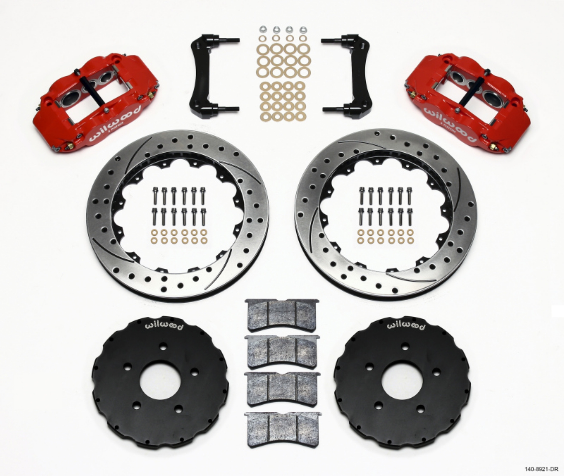 Picture of Wilwood Narrow Superlite 6R Front Hat Kit 13-06in Drill Red 2005-up Corvette C6