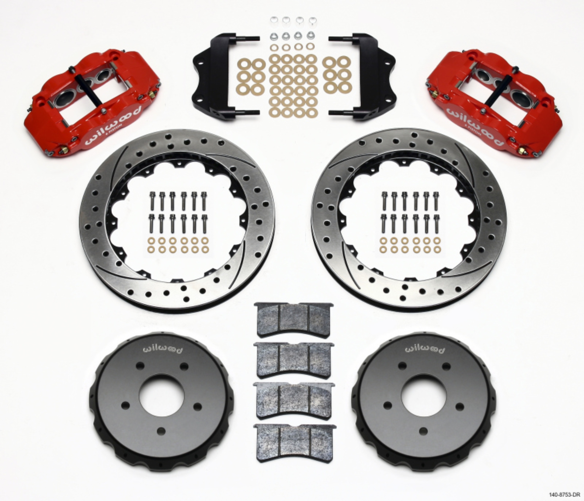 Picture of Wilwood Narrow Superlite 6R Front Hat Kit 13-06in Drilled Red 2004-2006 Pontiac GTO