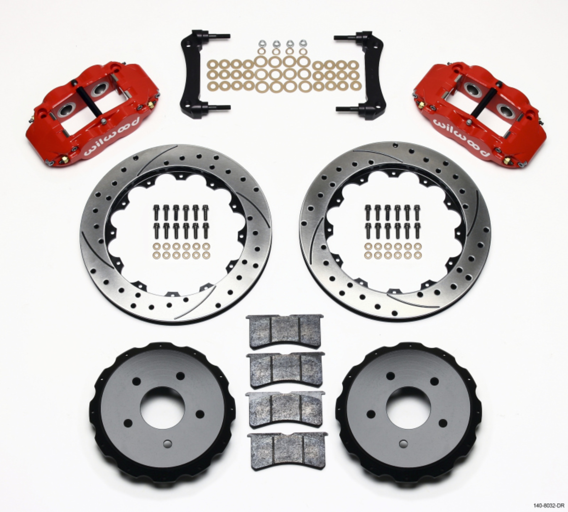 Picture of Wilwood Narrow Superlite 4R Rear Kit 12-88in Drilled Red 97-04 Corvette C5-Z06