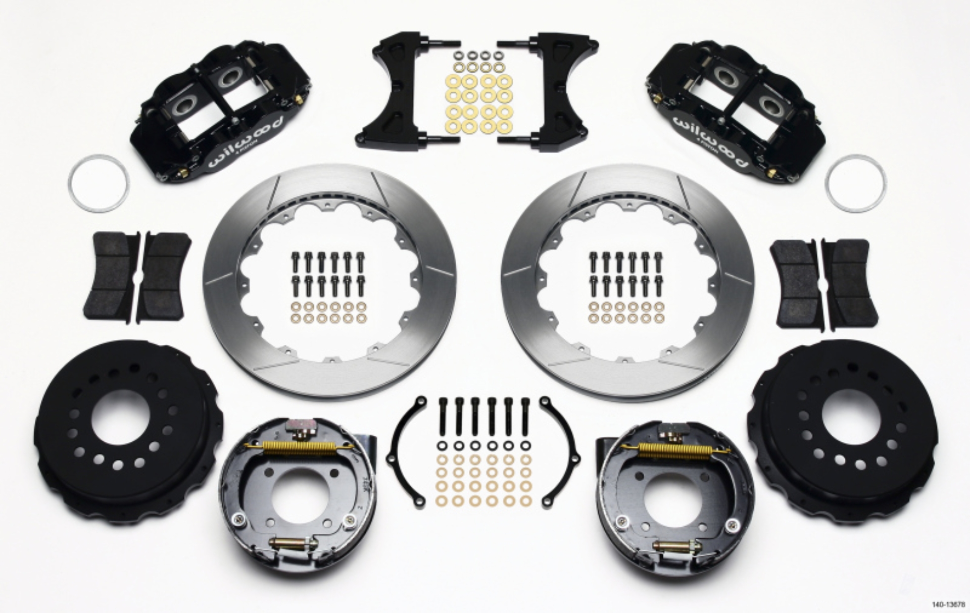 Picture of Wilwood Narrow Superlite 4R Rear P-Brk Kit 12-88in Chevy 12 Bolt w- C-Clips 2-75in Off Stag Mount