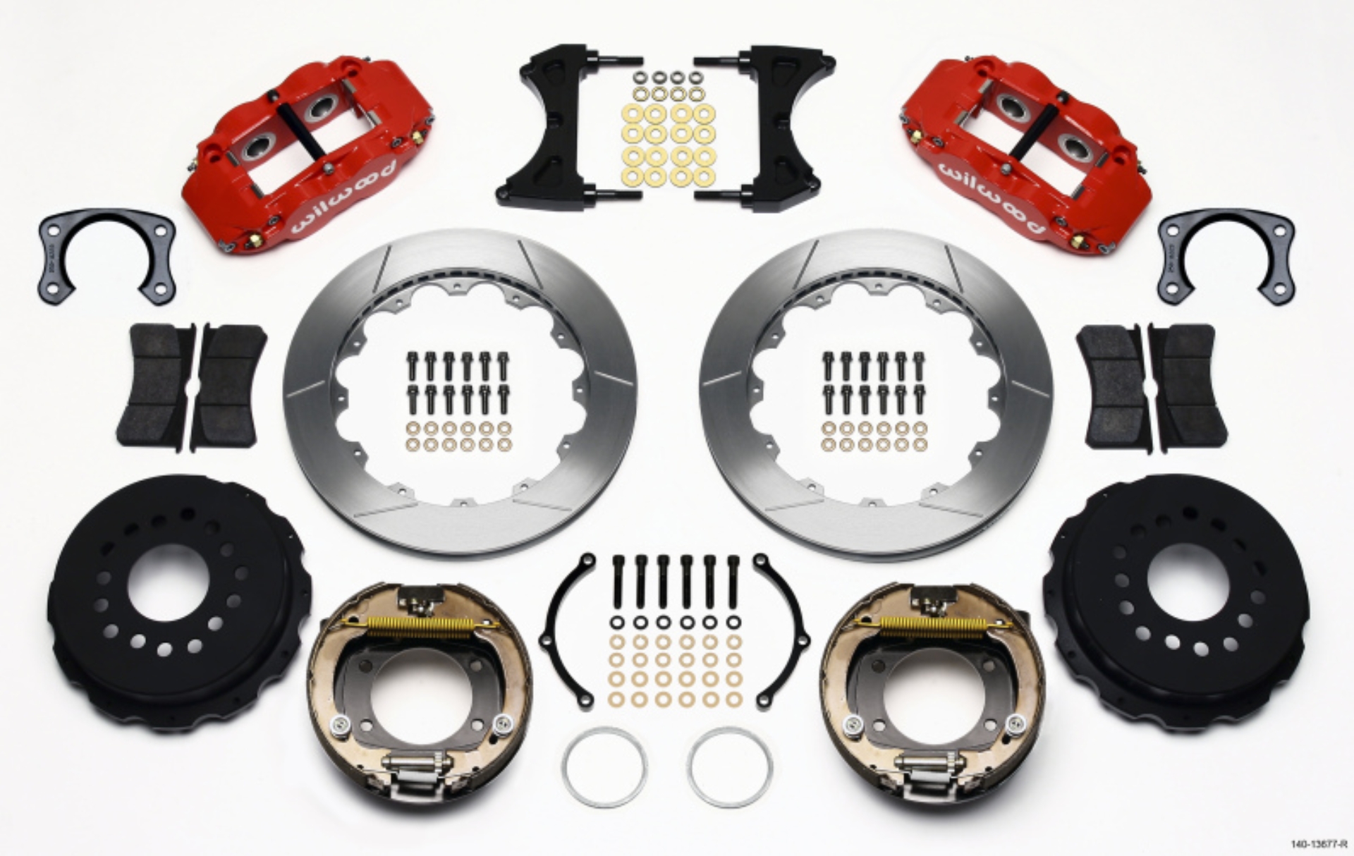 Picture of Wilwood Narrow Superlite 4R Rear P-Brk Kit 12-88in Red Big Ford New Style 2-50in Off Stag Mount