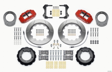 Picture of Wilwood Narrow Superlite 4R Front Hat Kit 14-00in Red 76-77 Ford Bronco Dana 44 w-Lines