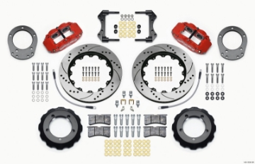 Picture of Wilwood Narrow Superlite 4R Front Hat Kit 14-00in Drill Red 76-77 Ford Bronco Dana 44 w-Lines