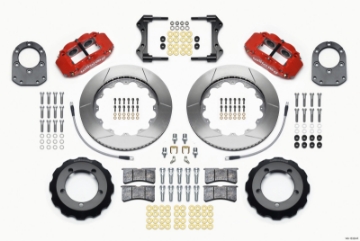 Picture of Wilwood Narrow Superlite 4R Front Hat Kit 14-00in Red 66-75 Ford Bronco Dana 30-44 w-Lines