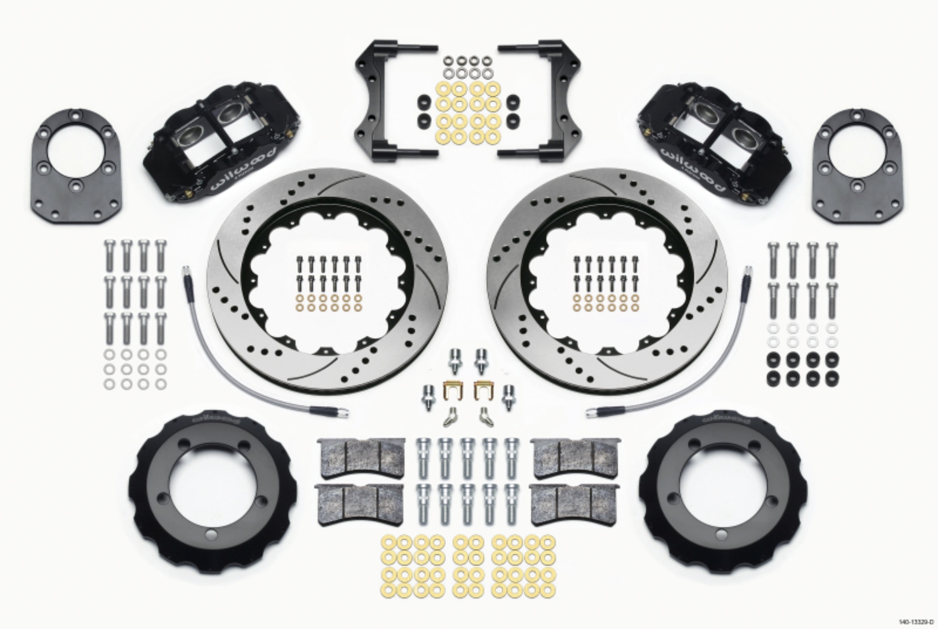 Picture of Wilwood Narrow Superlite 4R Front Hat Kit 14-00in Drilled 66-75 Ford Bronco Dana 30-44 w-Lines