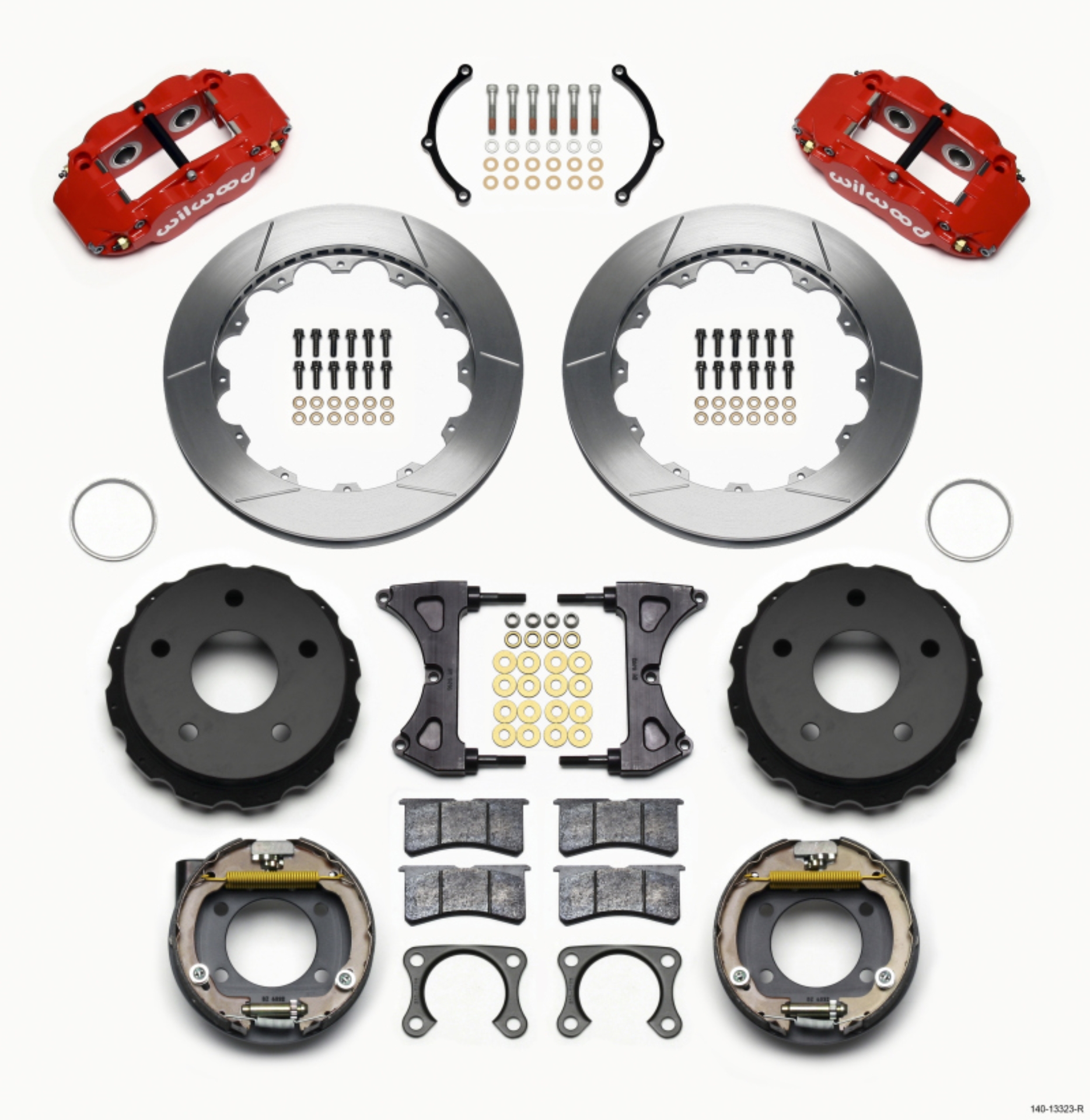 Picture of Wilwood Narrow Superlite 4R Rear P-Brk Kit 12-88in Red Big Ford 2-36in Off Bronco 5 x 5-50