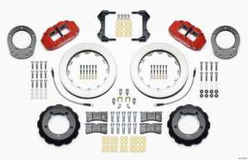 Picture of Wilwood Narrow Superlite 4R Front Hat Kit 12-88in Red 76-77 Ford Bronco Dana 44 w-Lines