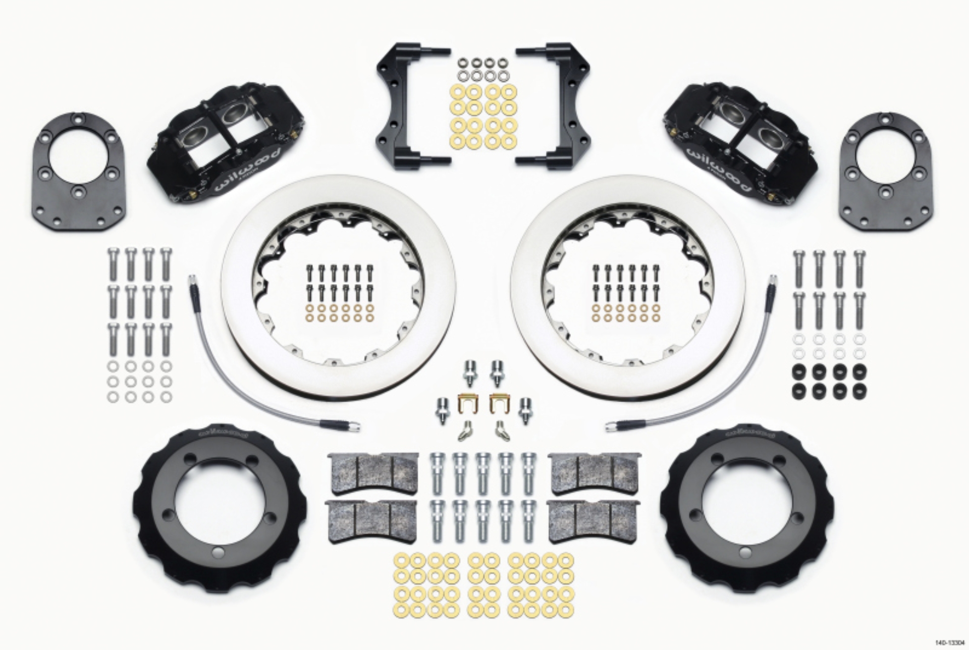 Picture of Wilwood Narrow Superlite 4R Front Hat Kit 12-88in Red 66-75 Ford Bronco Dana 30-44 w-Lines