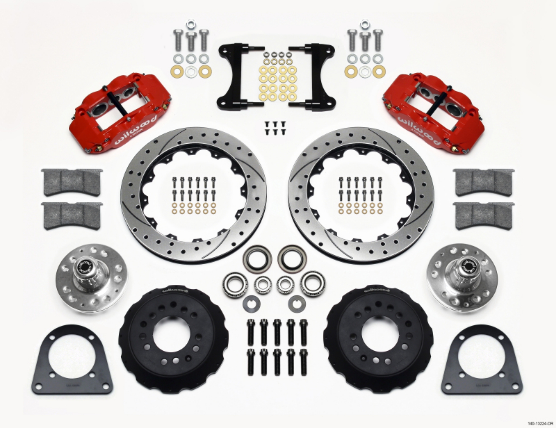 Picture of Wilwood Narrow Superlite 6R Front Hub Kit 12-88in Drill Red TCI-IFS 71-78 Pinto Based