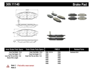 Picture of StopTech Performance 08-10 WRX Rear Brake Pads