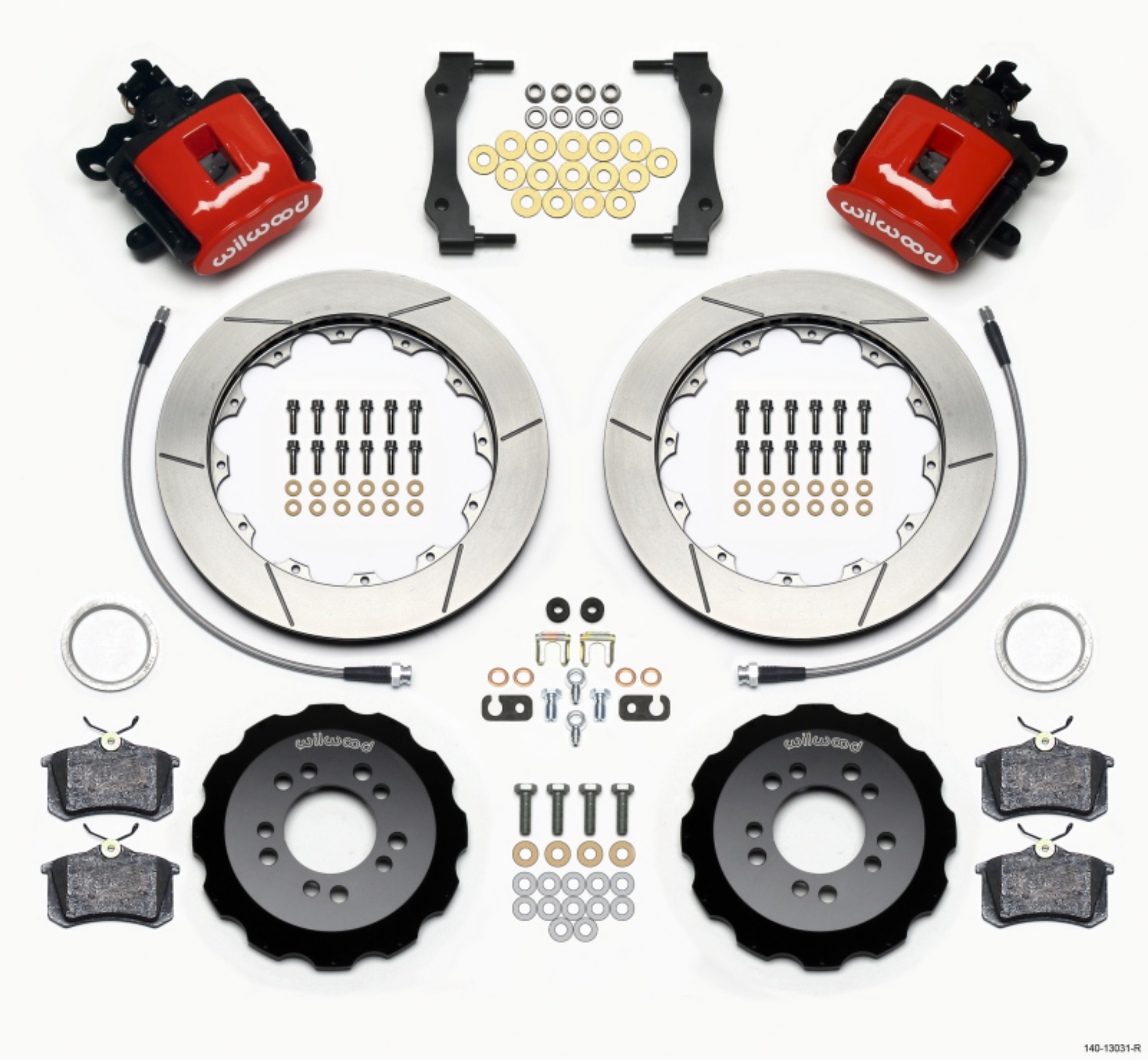 Picture of Wilwood Combination Parking Brake Rear Kit 12-88in Red 2013-Up Ford Focus ST w- Lines