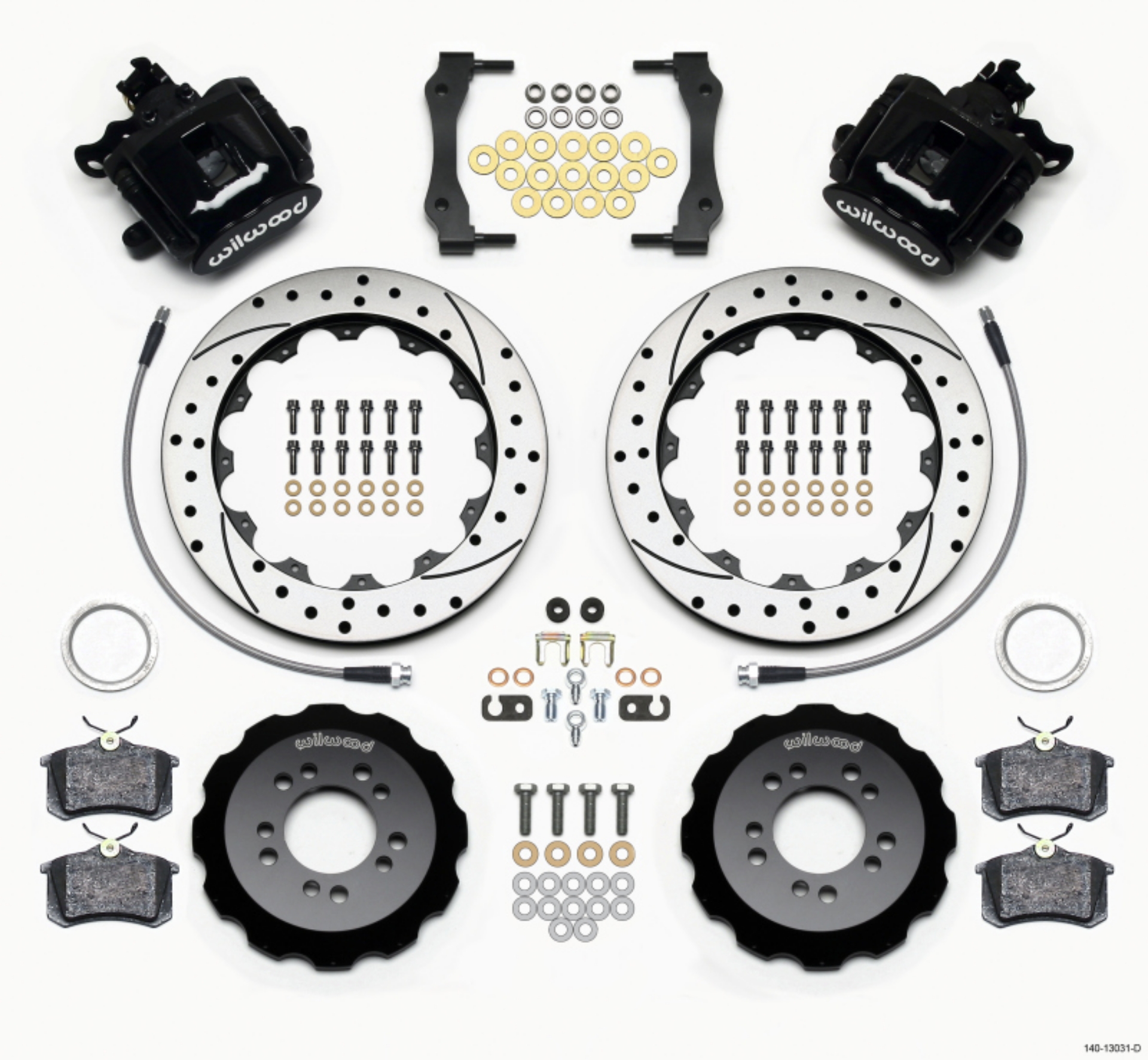 Picture of Wilwood Combination Parking Brake Rear Kit 12-88in Drilled 2013-Up Ford Focus ST w- Lines