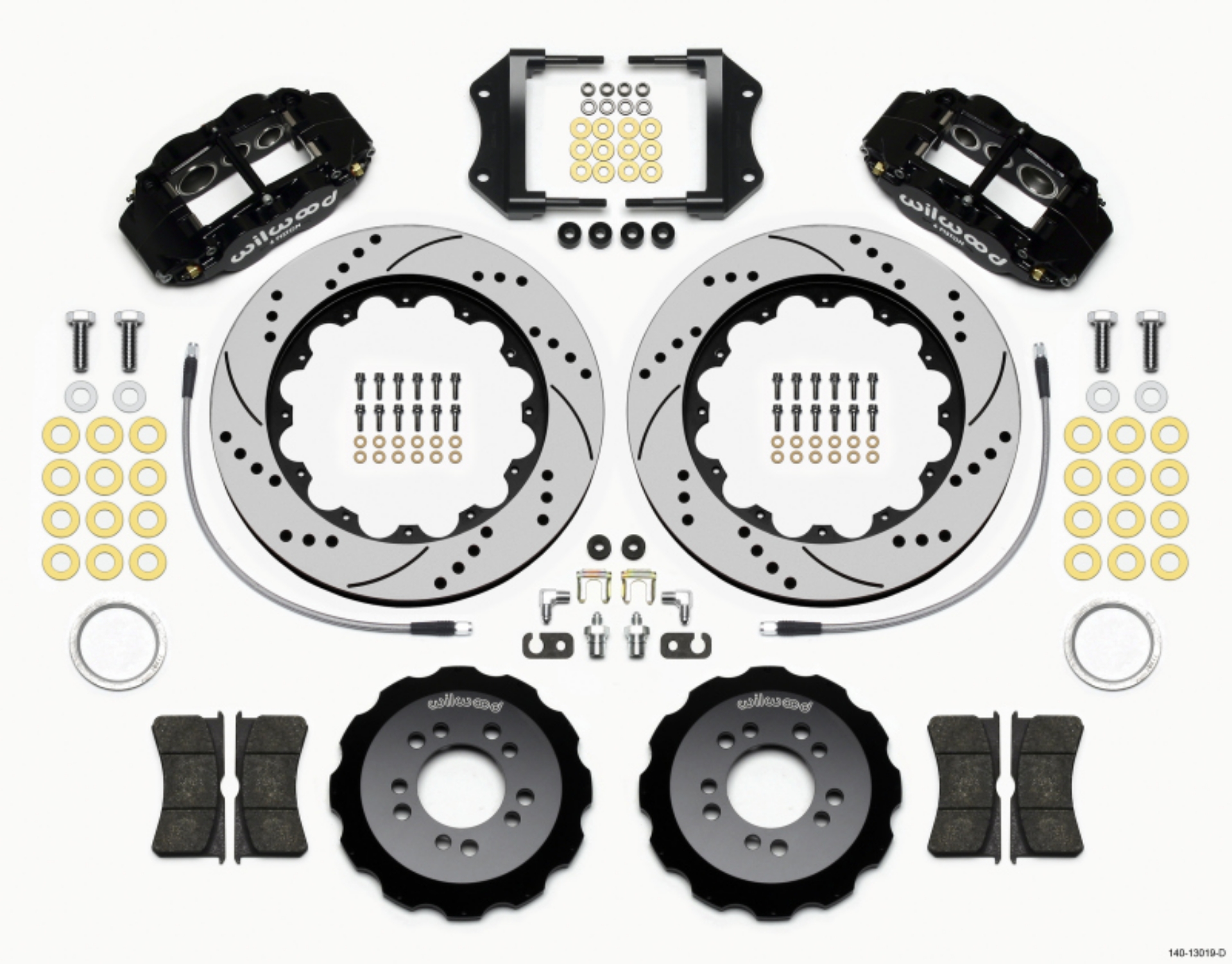 Picture of Wilwood Narrow Superlite 6R Front Hat Kit 14-00in Drilled 2013-Up Ford Focus ST w- Lines
