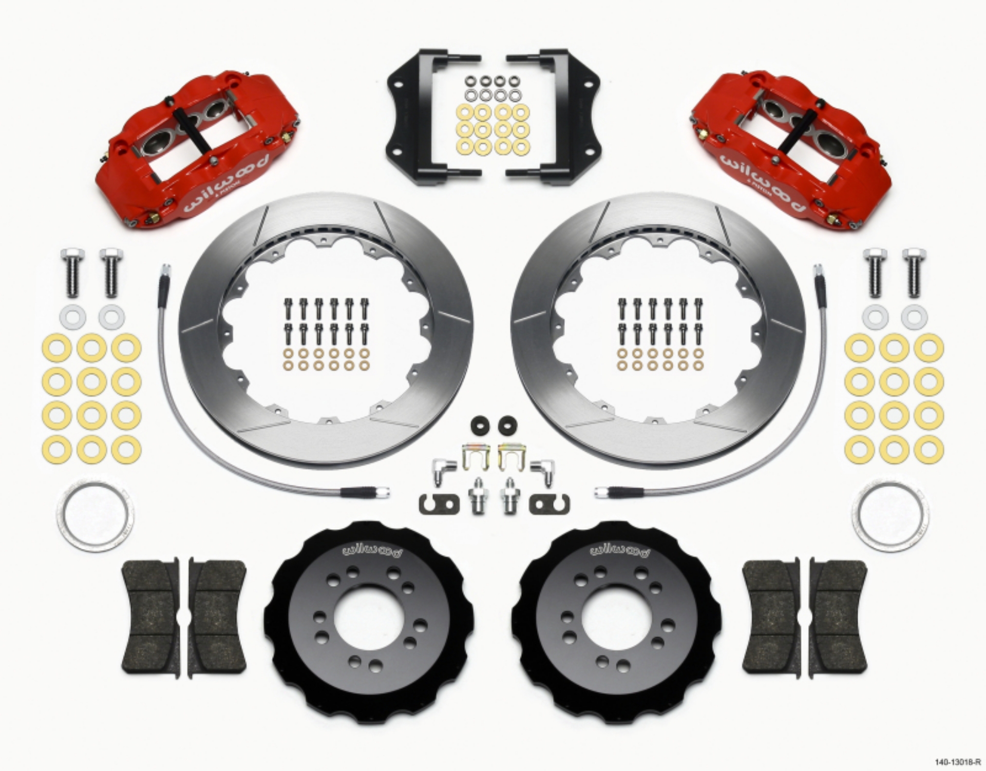 Picture of Wilwood Narrow Superlite 6R Front Hat Kit 12-88in Red 2013-Up Ford Focus ST w- Lines