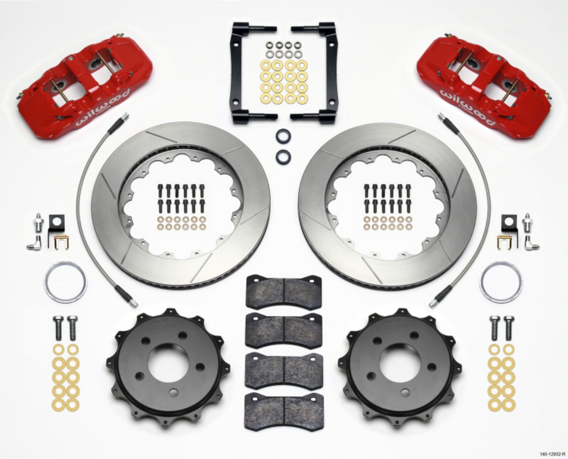 Picture of Wilwood AERO4 Rear Kit 14-25in Red 2008-2009 Pontaic G8 w-Lines
