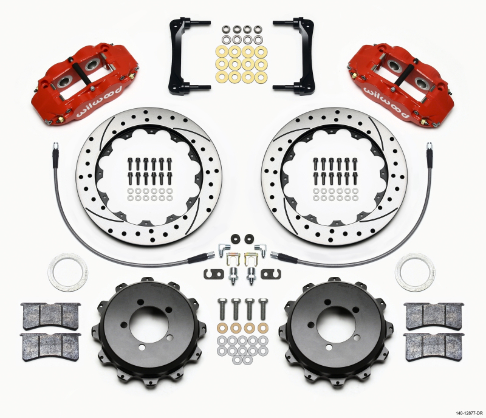 Picture of Wilwood Narrow Superlite 4R Rear Kit 12-88in Drilled Red 2008-2012 Subaru WRX w-Lines