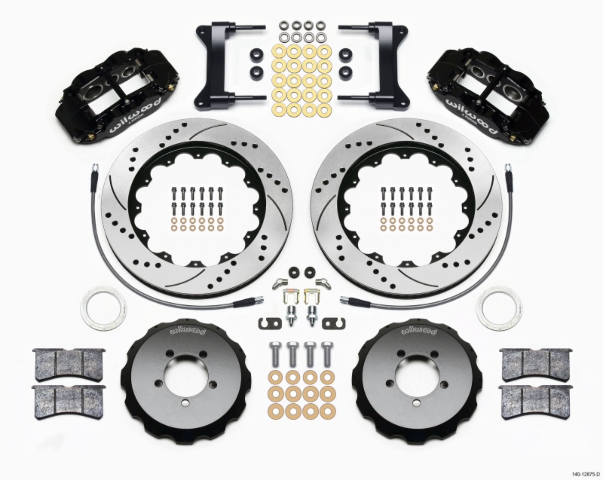 Picture of Wilwood Narrow Superlite 6R Front Hat Kit 14-00in Drilled 1999-2012 Subaru WRX w-Lines