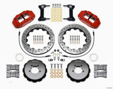 Picture of Wilwood Narrow Superlite 6R Front Hat Kit 13-06in Drilled Red 1999-2012 Subaru WRX w-Lines