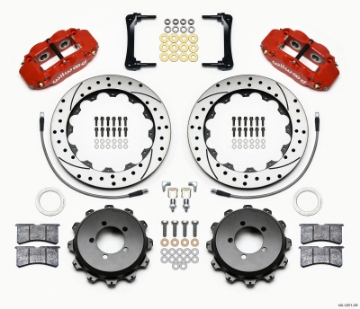 Picture of Wilwood Narrow Superlite 4R Rear Kit 12-88in Drilled Red 2012-Up Toyota - Scion FRS w-Lines