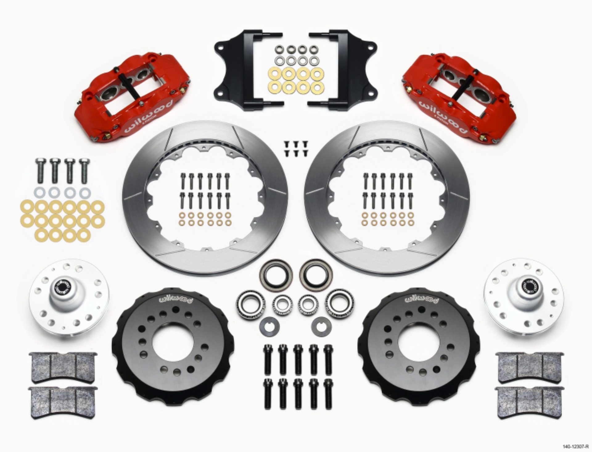 Picture of Wilwood Narrow Superlite 6R Front Hub Kit 12-88in Red Heidts Tri -5 2 inch Drop Spindle