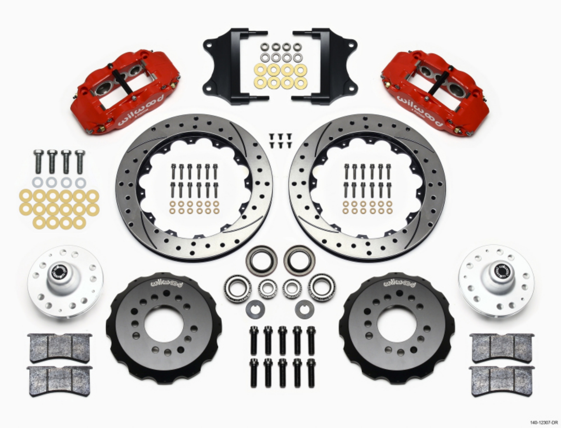 Picture of Wilwood Narrow Superlite 6R Front Hub Kit 12-88in Red Heidts Tri -5 2 inch Drop Spindle