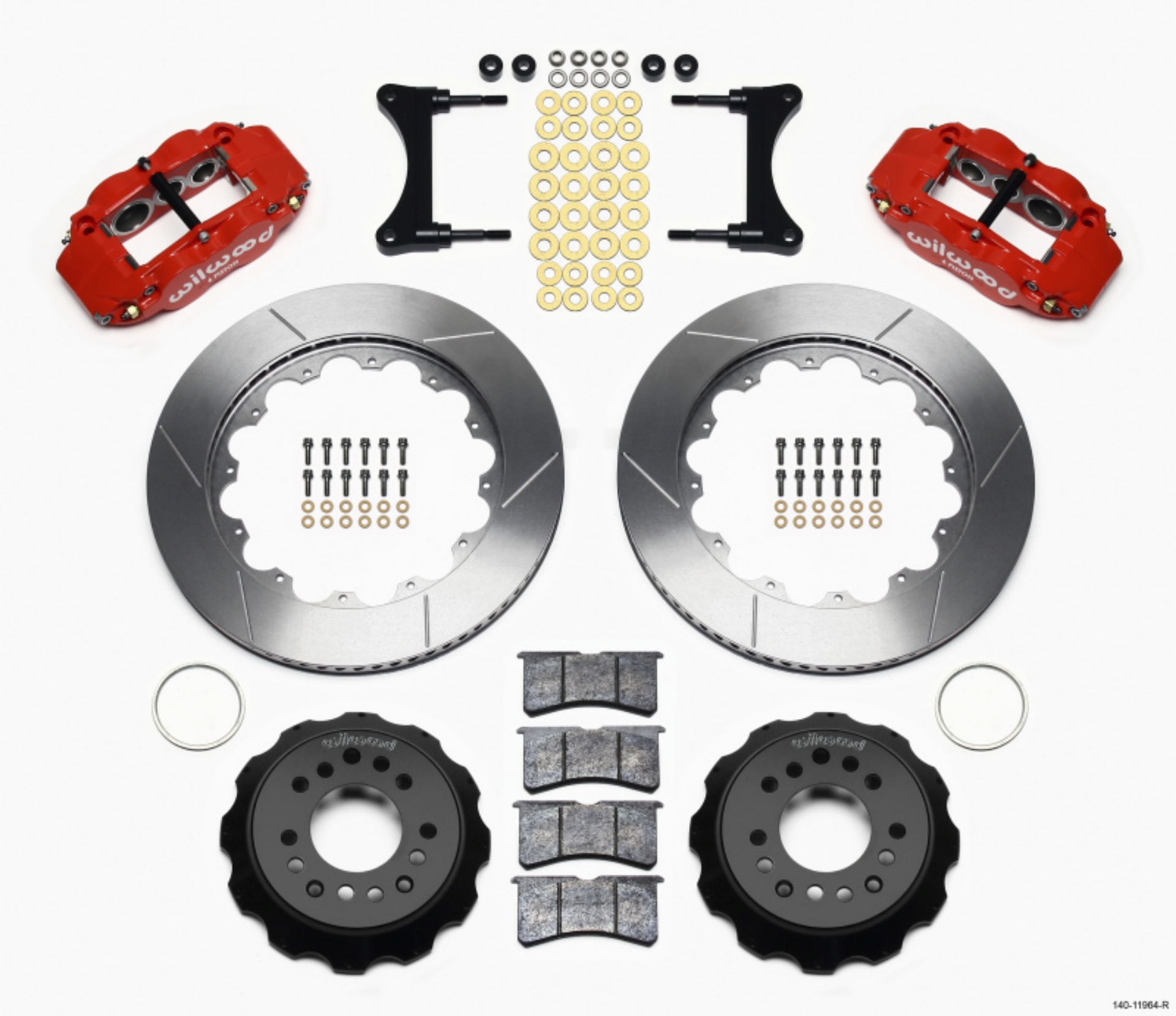 Picture of Wilwood Narrow Superlite 6R Front Hat Kit 14-00in Red 93-96 Mazda RX7