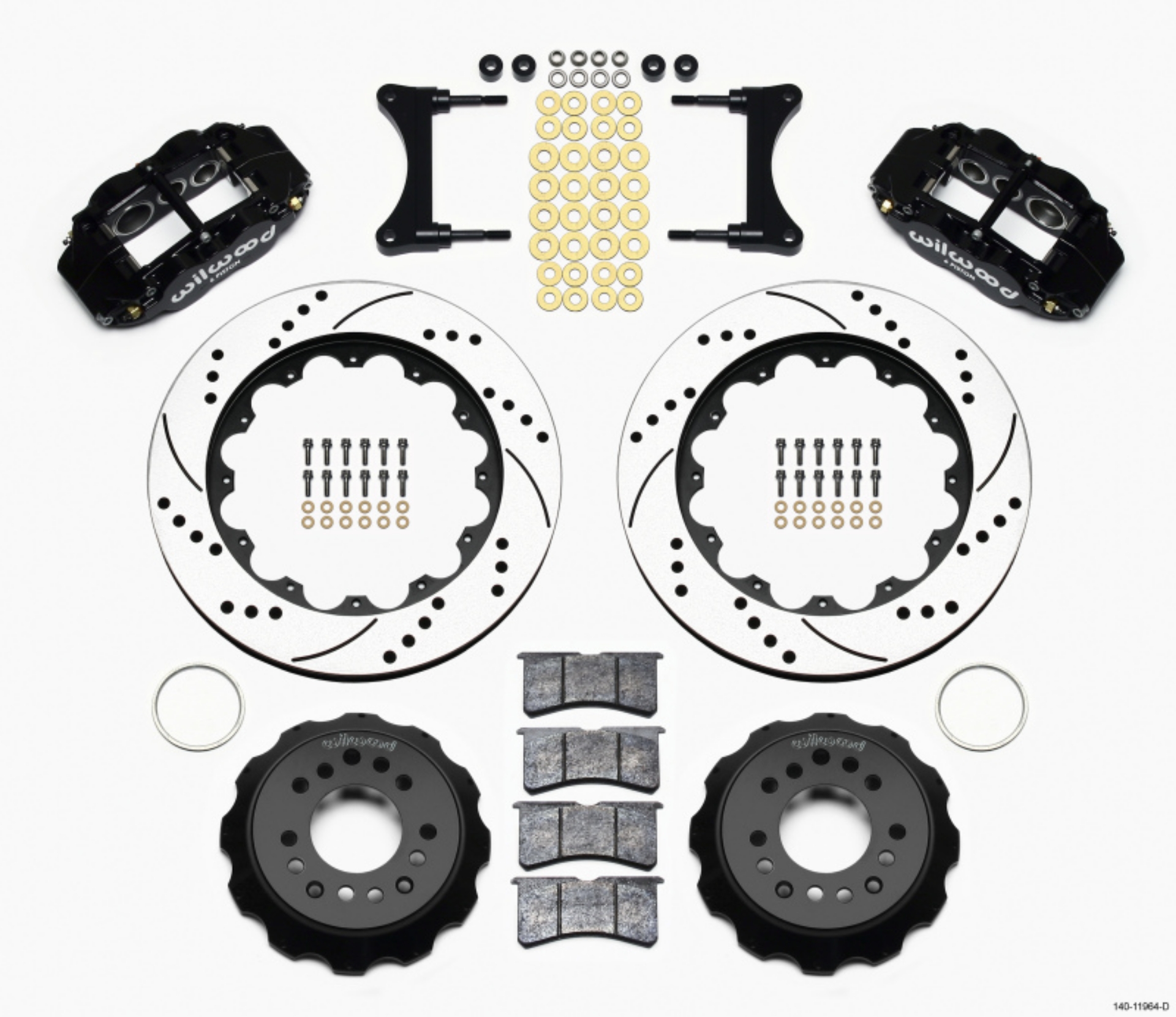 Picture of Wilwood Narrow Superlite 6R Front Hat Kit 14-00in Drilled 93-96 Mazda RX7
