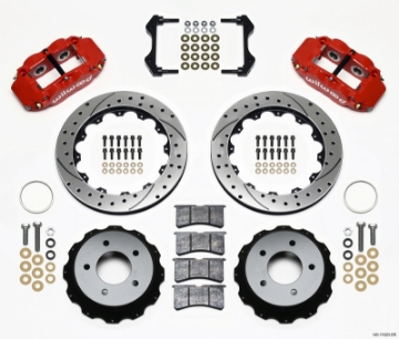 Picture of Wilwood Narrow Superlite 4R Rear Kit 12-88in Drilled Red 84-87 Corvette C4