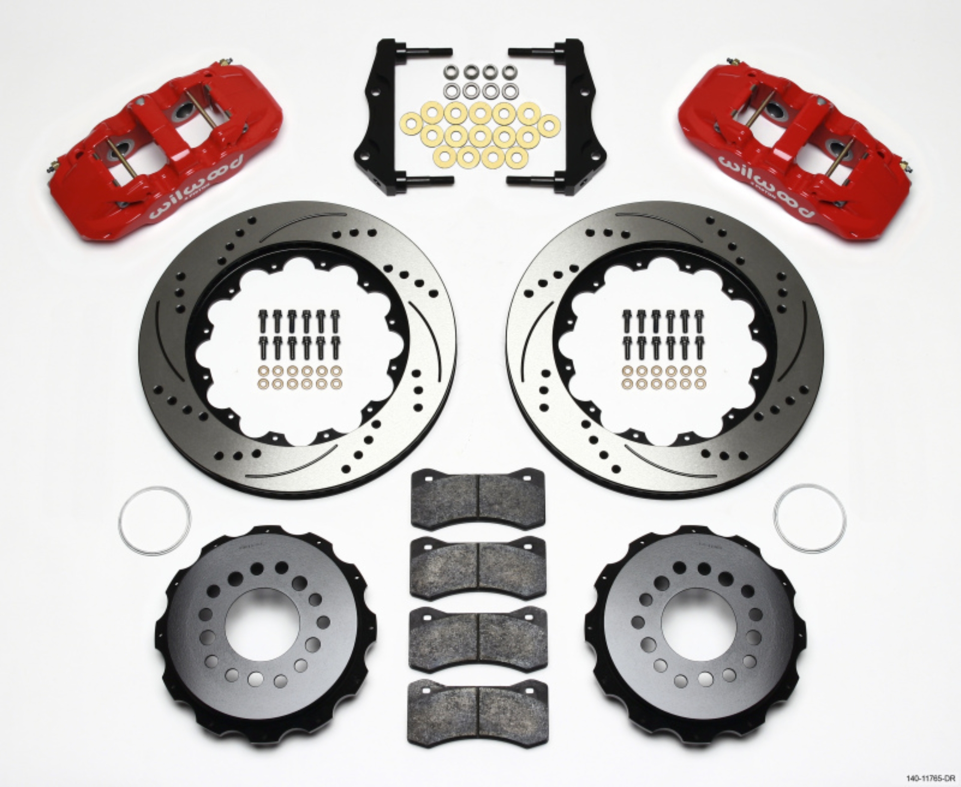 Picture of Wilwood AERO4 Rear Kit 14-25in Drilled Red 2006-10 Magnum-Challngr-Chrgr-300C