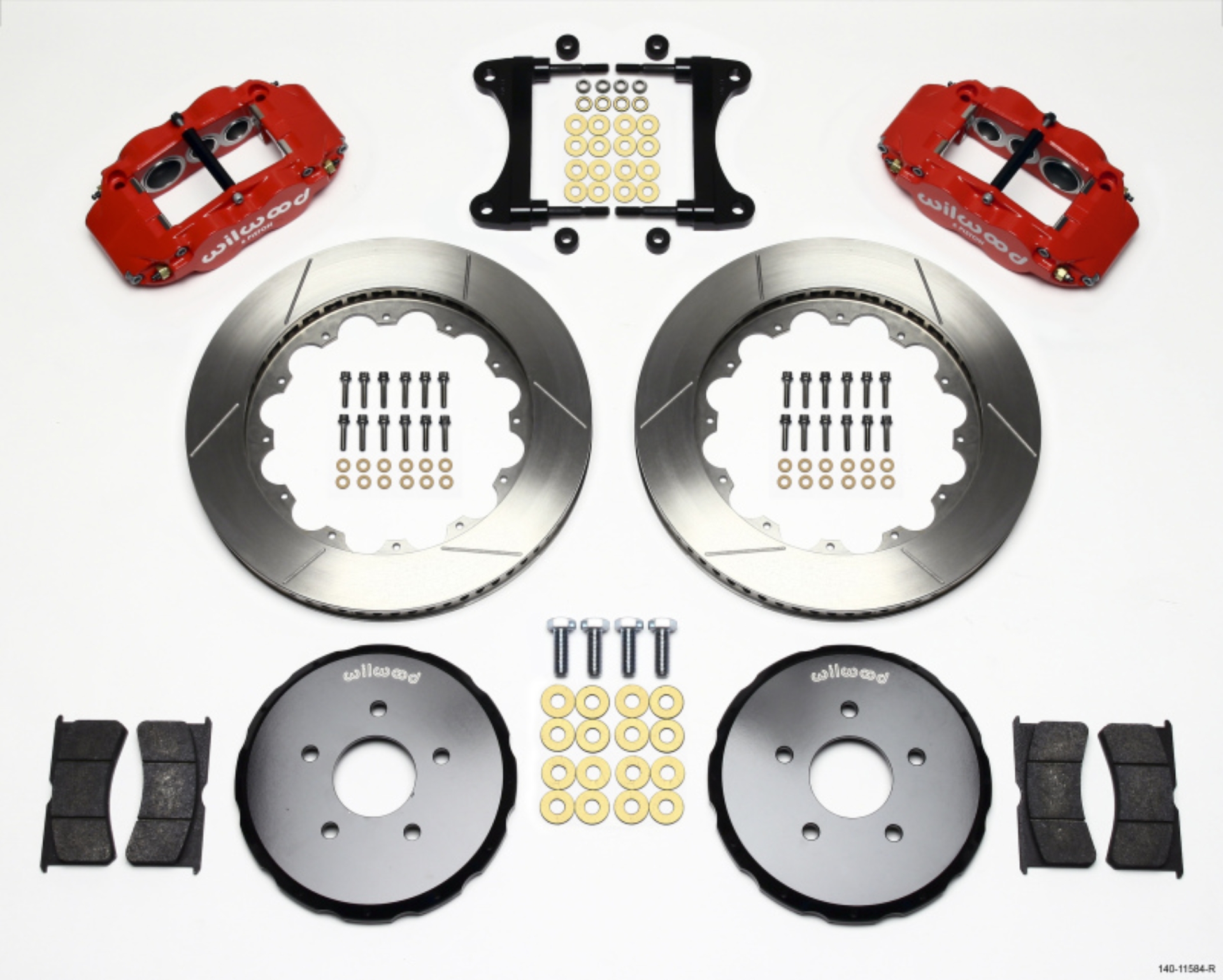 Picture of Wilwood Narrow Superlite 6R Front Hat Kit 14-00in Red Nissan 370Z-Fiti G37