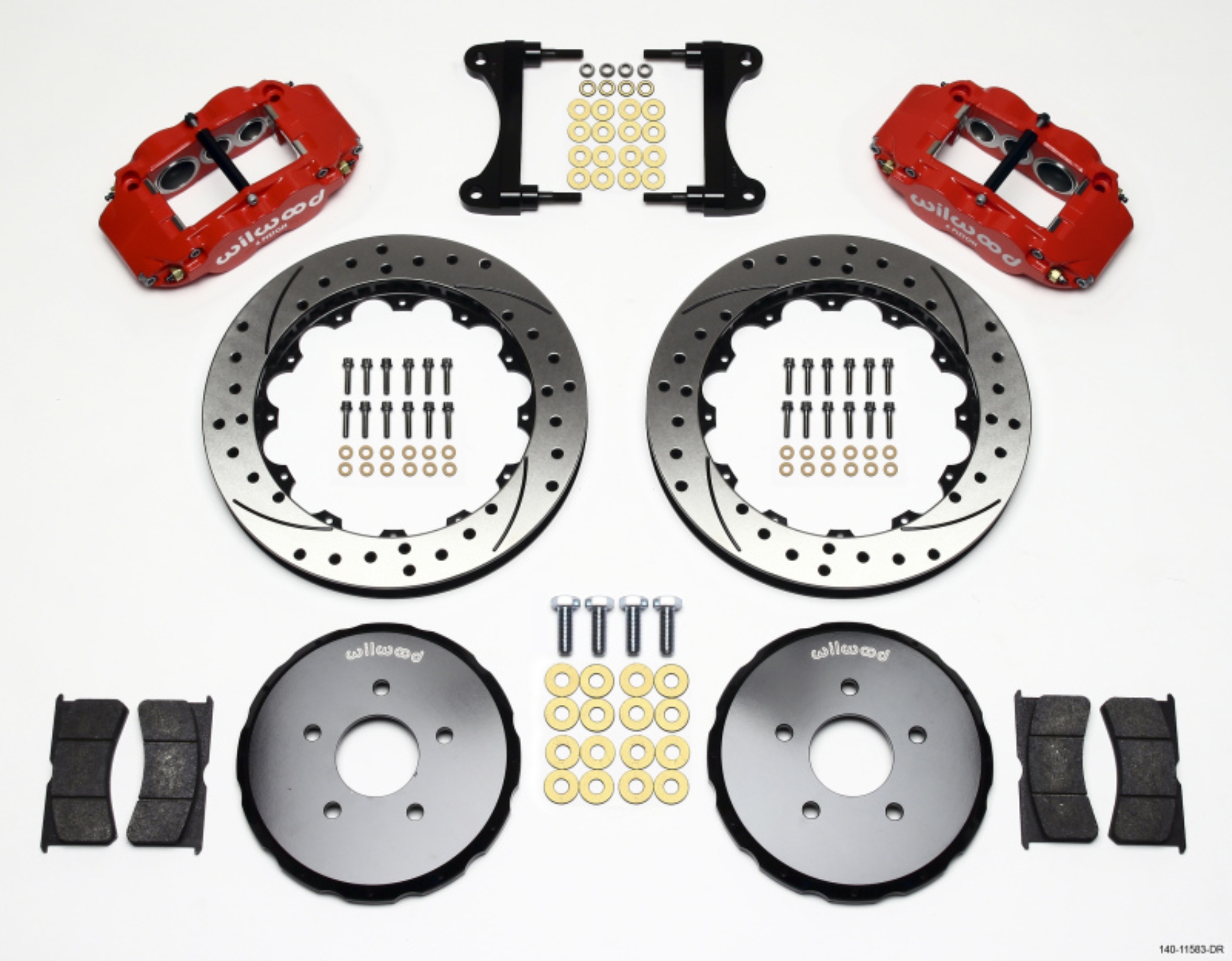 Picture of Wilwood Narrow Superlite 6R Front Hat Kit 13-06in Drill Red Nissan 370Z-Fiti G37