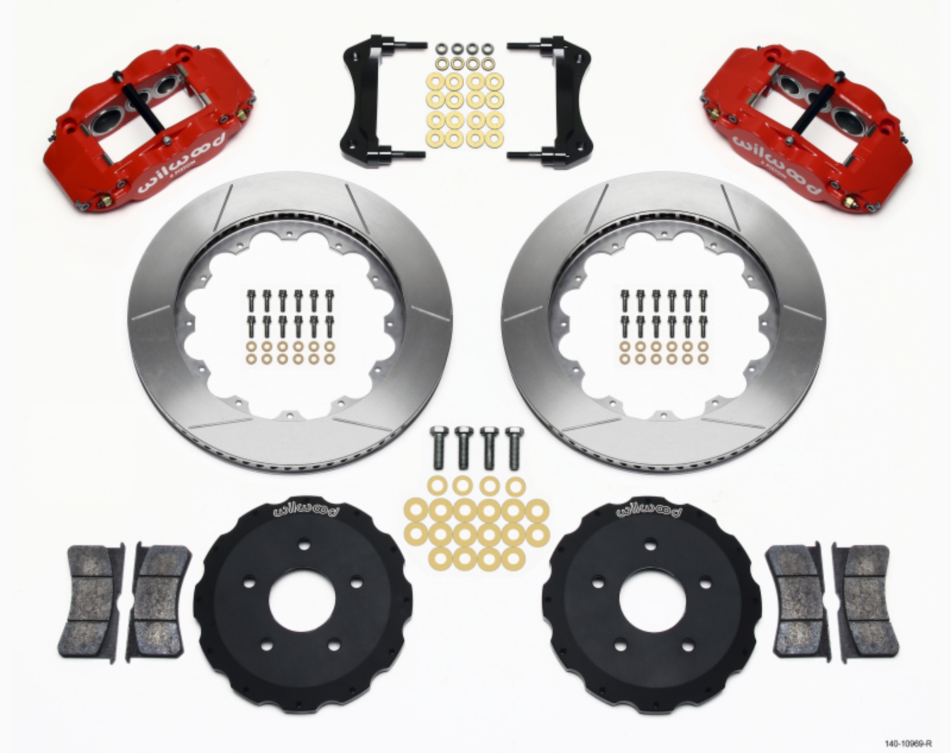 Picture of Wilwood Narrow Superlite 6R Front Hat Kit 14-00in Red Backdraft Cobra BMW E36 Based