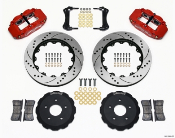 Picture of Wilwood Narrow Superlite 6R Front Hat Kit 14-00in Drill Red Backdraft Cobra BMW E36 Based