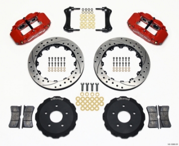 Picture of Wilwood Narrow Superlite 6R Front Hat Kit 13-06in Drill Red Backdraft Cobra BMW E36 Based