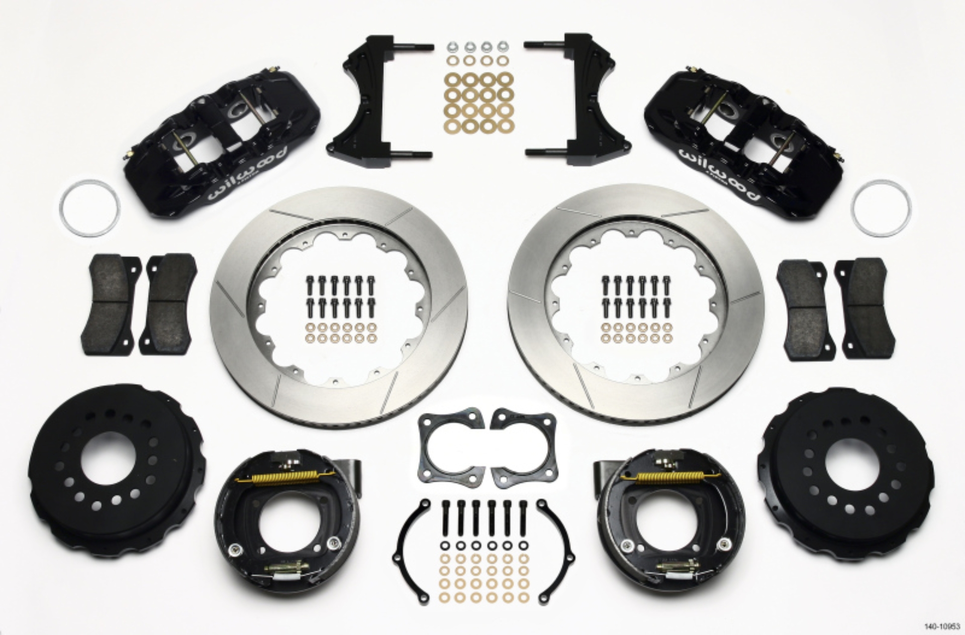 Picture of Wilwood AERO4 Rear P-Brake Kit 14-00in 58-64 Olds-Pontiac Ends 2-81in Offset