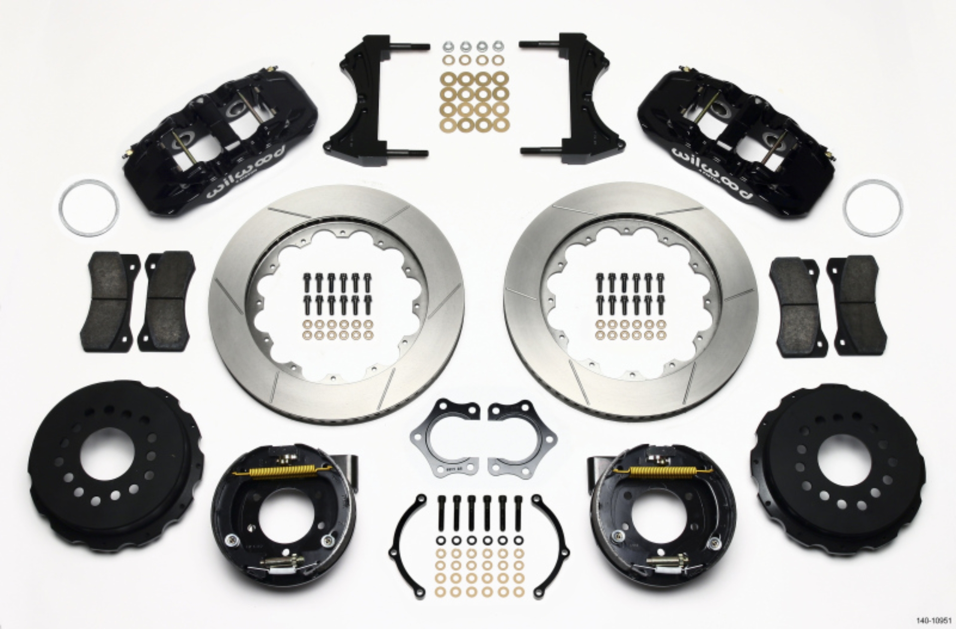 Picture of Wilwood AERO4 Rear P-Brake Kit 14-00in Mopar-Dana 2-36in Off w-Snap Ring Brng