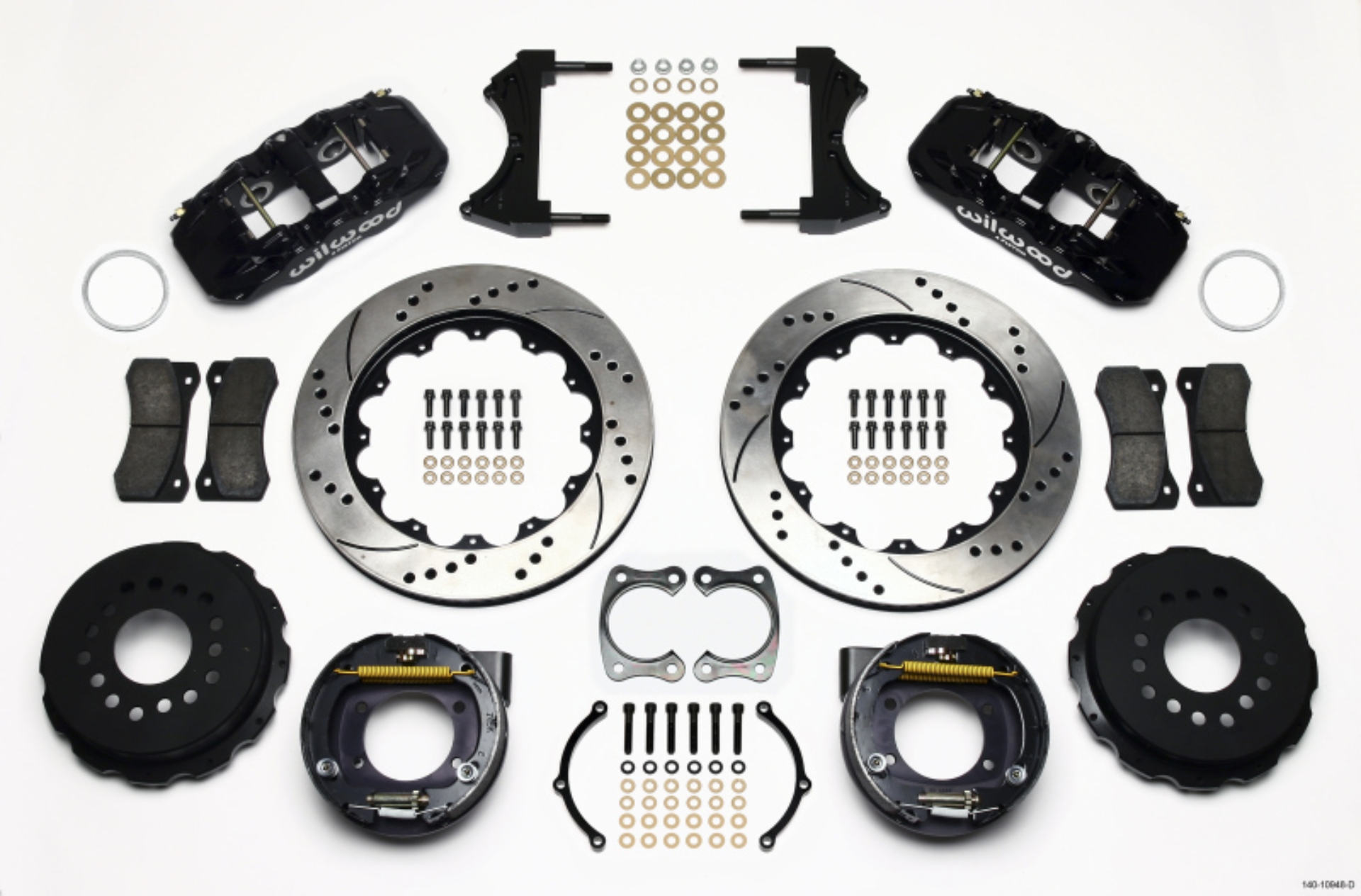 Picture of Wilwood AERO4 Rear P-Brake Kit 14-00in Drilled Big Ford New Style 2-50in Offset