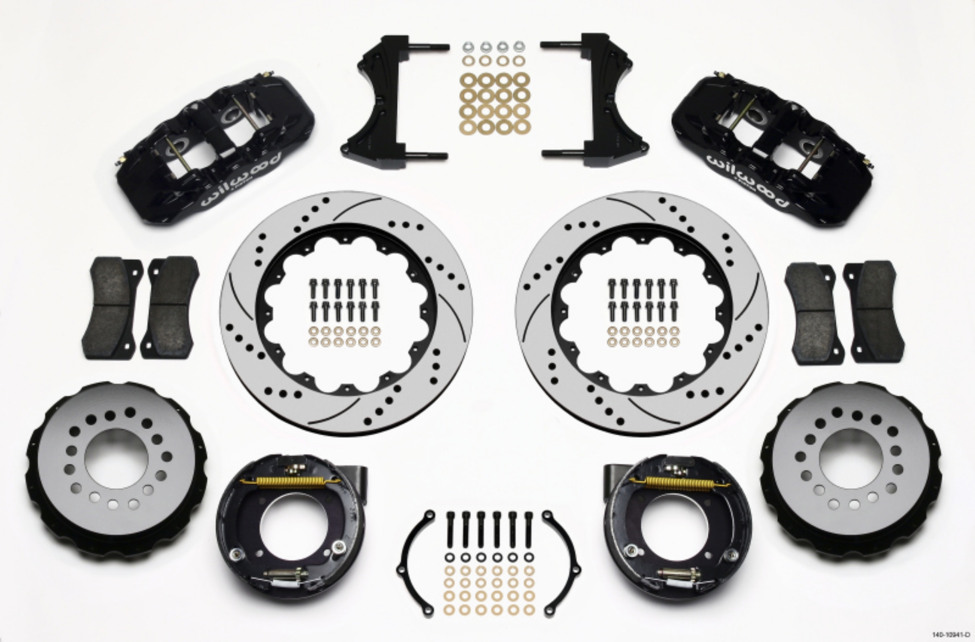 Picture of Wilwood AERO4 Rear P-Brake Kit 14-00in Drilled Chevy C-10 2-42 Offset 5-lug