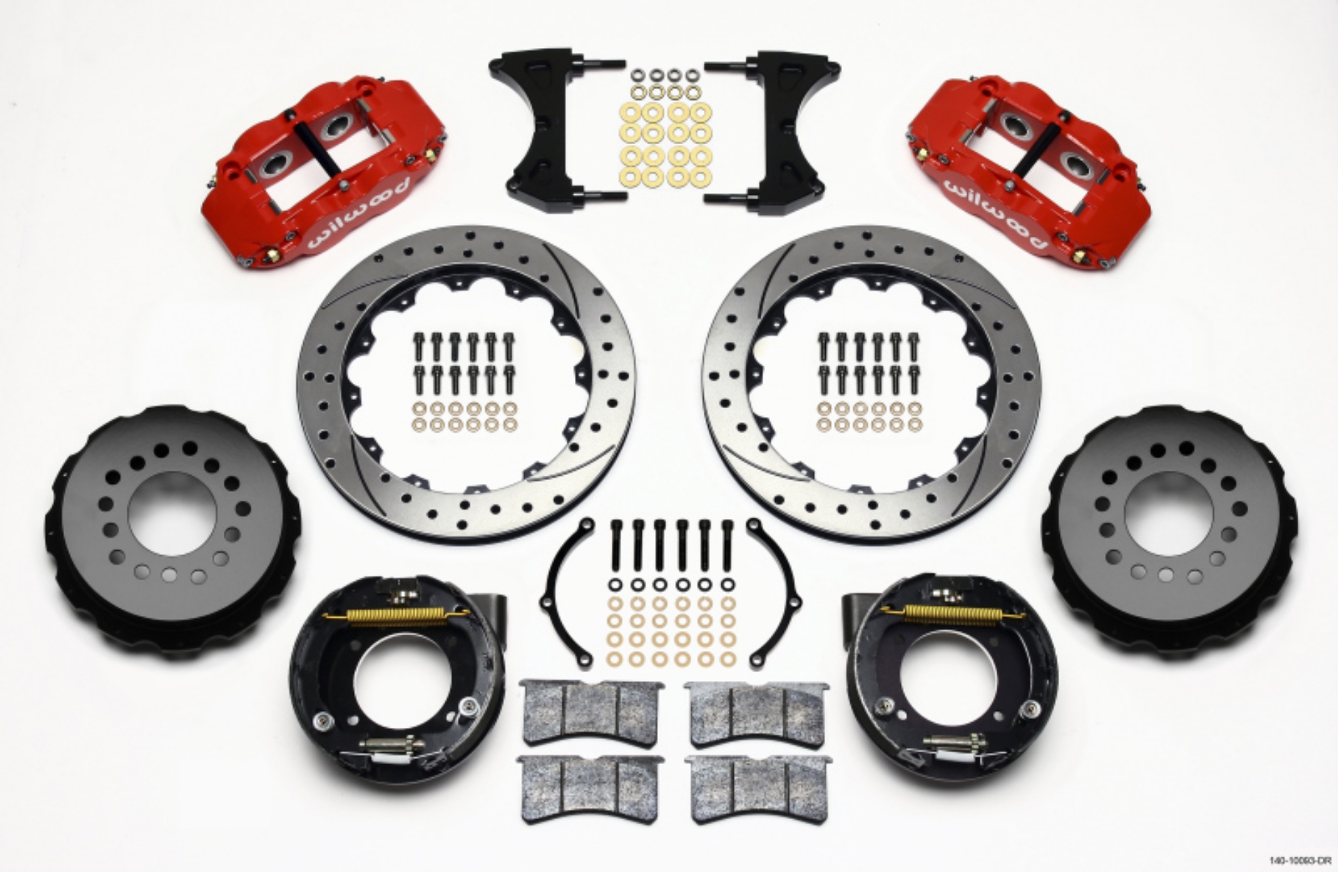 Picture of Wilwood Narrow Superlite 4R Rear P-Brk Kit 12-88in Drilled Red Chevy C-10 2-42 Offset 5-lug