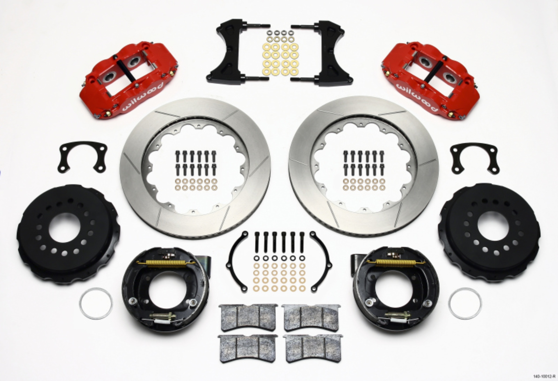 Picture of Wilwood Narrow Superlite 4R Rear P-Brk Kit 14-00in Red New Big Ford 2-50in Offset