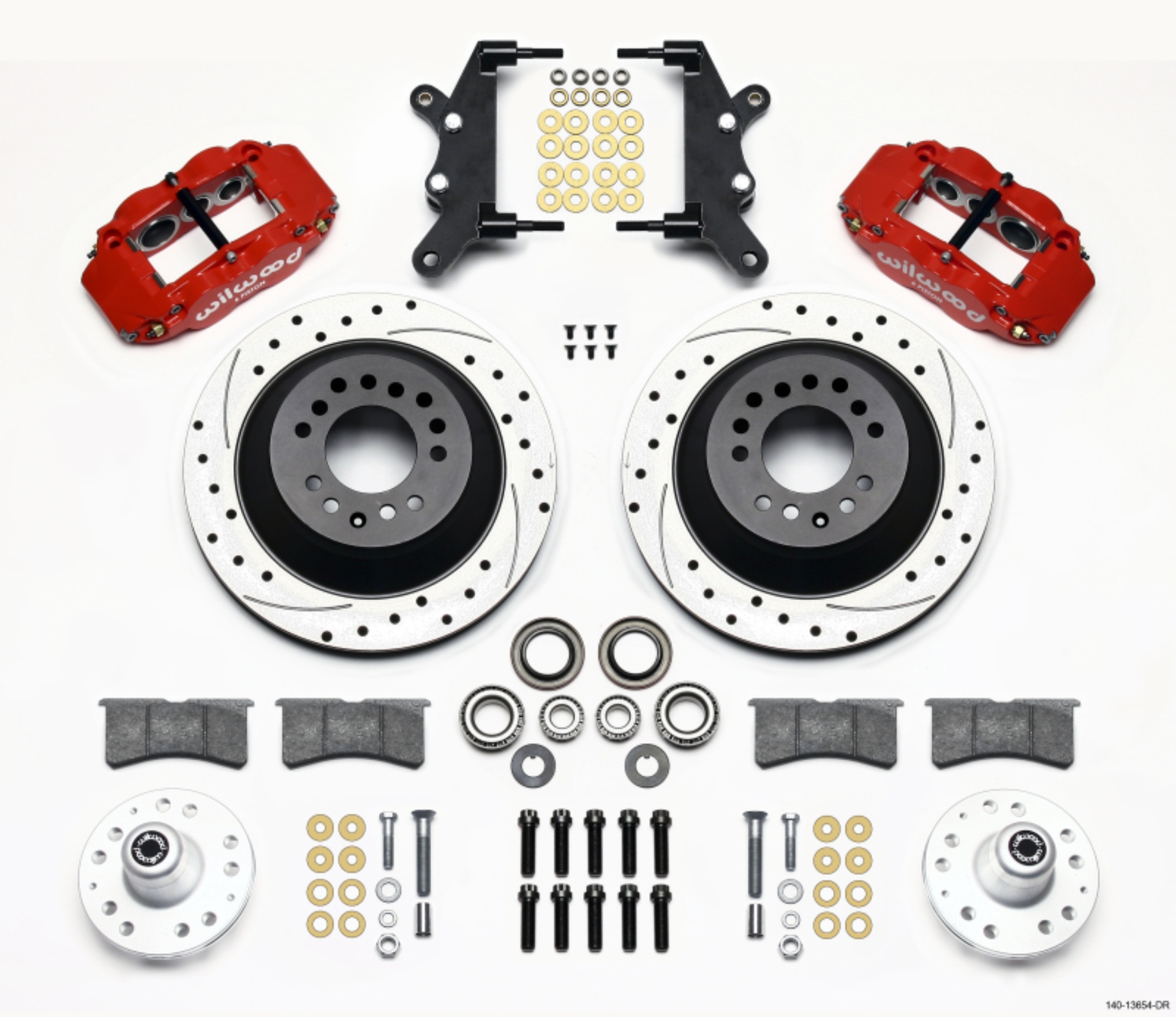Picture of Wilwood Narrow Superlite 6R Front Hub & 1PC Rtr Kit 12-88in Dril -Red 60-68 Ford - Mercury Full Size