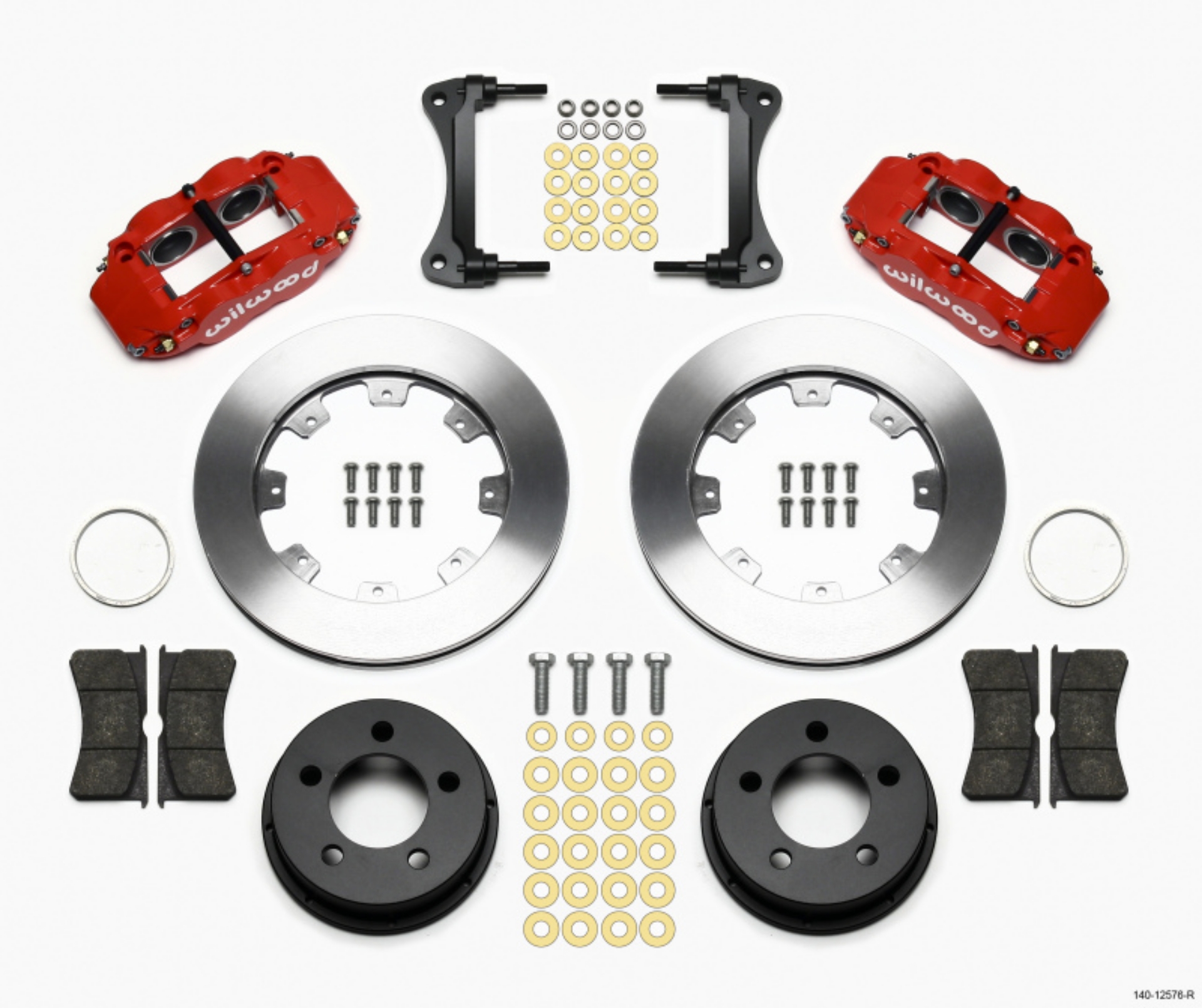 Picture of Wilwood Narrow Superlite 4R Front Kit 12-19in Drilled Red 87-89 Jeep YJ