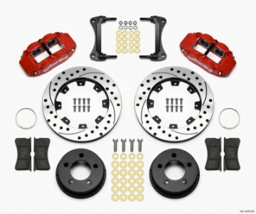 Picture of Wilwood Narrow Superlite 4R Front Kit 12-19in Drilled Red 87-89 Jeep YJ