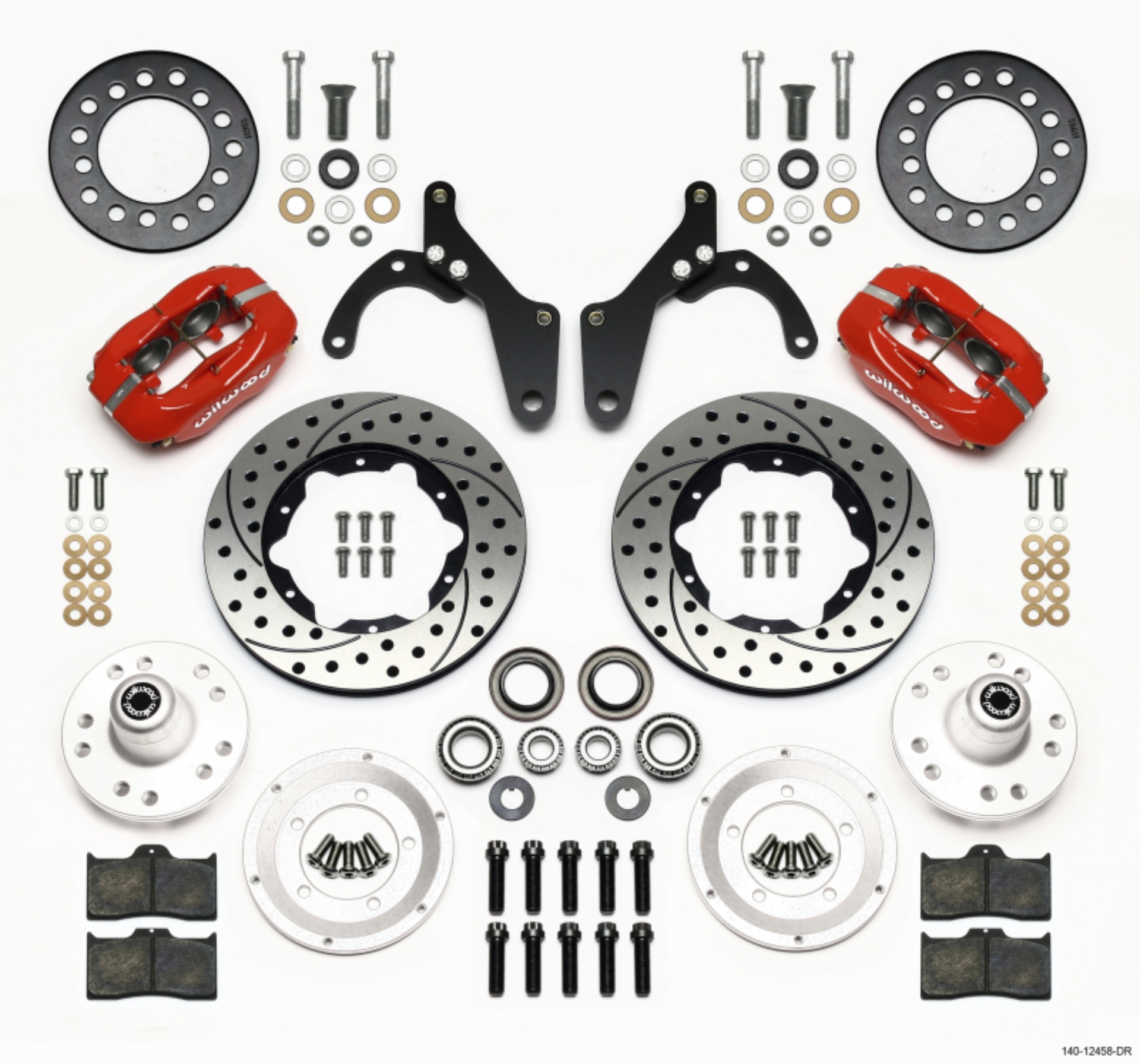 Picture of Wilwood Forged Dynalite Front Kit 11-00in Drill-Red 59-64 Chevy Impala - 63-64 Corvette
