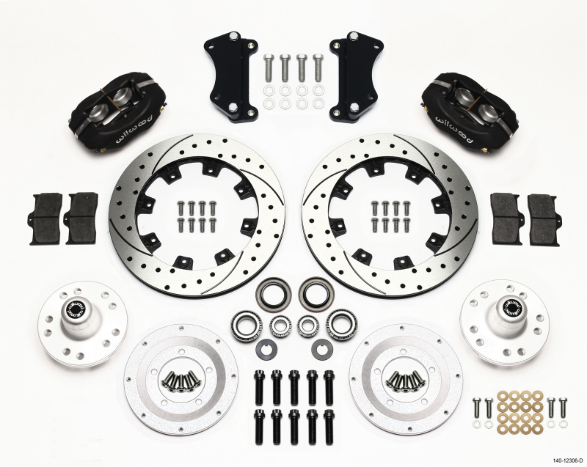 Picture of Wilwood Forged Dynalite Front Kit 12-19in Drilled Heidts Tri -5 2 inch Drop Spindle